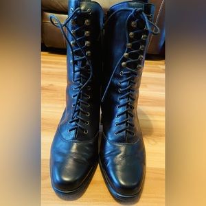 ROS HOMMERSON Vintage Victorian-Style Black Lace-Up Boots